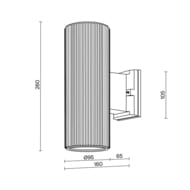 ��������� ���������� Maytoni Rando (�����) O419WL-02B, E27�2 IP 54, ������