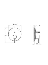 Смеситель Vitra Origin для ванны/душа встраиваемый, хром A42620