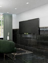 Плитка настенная KERAMA MARAZZI Греппи (400х1200) структурная, черная 14035R (кв.м.)