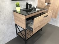 Тумба COMFORTY Бредфорд-90 (910х870х470) напольная, с раковиной, дуб темный 00004148003