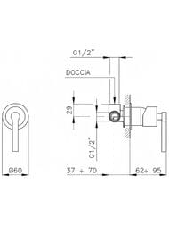 Смеситель для душа Nicolazzi Mac Kinley 05 3706CR29M встриваемый, однозахватный, цвет: хром