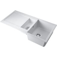 Мойка Omoikiri SAKAIME 100-2-WH (1000х500х200) врезная, 1,5 чаши, тетогранит, цвет-белый 4993895