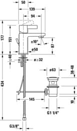 ��������� ��� �������� Duravit D-Neo S EcoStart DE1011001010 151 ��, ������������, ���. ������, ����