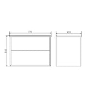 Тумба COMFORTY Женева-75 (770х555х470) подвесная, с раковиной, дуб белый 00004137097
