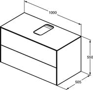 ����� ��� �������� Ideal Standard CONCA (1000x505x550) 2 �����, ���� ����, �������.� ������� T3942Y6