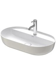 Раковина Duravit Luv 700х400 шлифованная, серая матовая, выпуск с керамической крышкой 0380702300