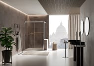 Душевая дверь Duka Acqua 5000 1200х2250 фикс. часть слева, стекло прозрачное с печатью/профиль хром Q0-ST2N LSH1 1200 (MS1200N)x2250 CSH AQ10PCA