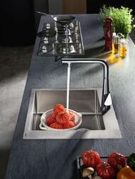 Мойка из нержавеющей стали Hansgrohe S71 43301800 (550х500) врезная,отверс.под смес.,сталь — изображение 4
