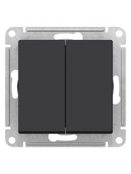 Переключатель Systeme Electric ATLASDESIGN 2-клавишный схема 6 10АХ механизм карбон ATN001065