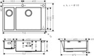 Мойка из нержавеющей стали Hansgrohe S71 43310800 (755х500) врезная, отвер.под смес., сталь