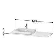 ���������� Duravit Happy D.2 Plus 1300�550�16 1 ����� �����, ����� ������ HP031KL2222