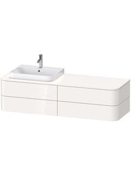 Тумба под раковину слева Duravit Happy D.2 Plus 1600х408х550 4 ящика, белый глянец HP4973L2222 — миниатюра 1