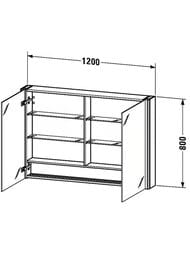 �������-���� Duravit XSquare 1200�800�156 ���������, 3 �����, ������, ������ ���. XS711404949
