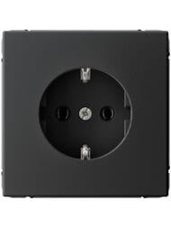 Розетка Systeme Electric ARTGALLERY с заземлением, 16А, карбон, GAL001043