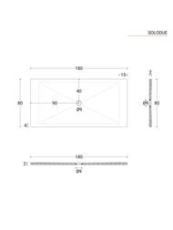 Душевой поддон Azzurra SoloDue (1800х800х20) прямоугольный, керамика, белый SDPD18008020CT