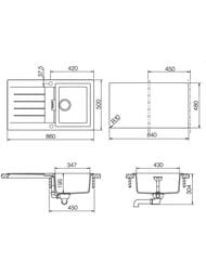 Мойка SCHOCK Primus D-100 (860х500) Cristalite+, цвет: лунный камень   700354