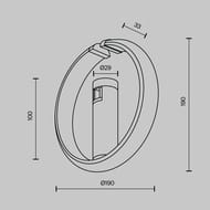 Трековый светильник Maytoni Zero (Зеро) TR230-1-10W3K-B Flarity 3000K 10Вт 180°, IP20, черный