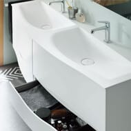 Тумба с двойной раковиной Burgbad Sinea 2.0 1510х487х400 подв., 4 ящ, белый глянец SFFQ151F2800G0166