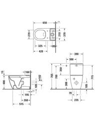 Унитаз-компакт Duravit Soleil by Starck 370х650мм, крепления 2011090000+0945000005