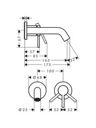 ��������� Hansgrohe Tecturis S ��� ����������� ������������, ����� 165 ��, ������.������ 73350140