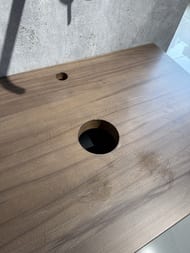 Уценка! Тумба под раковину Jorno Wood 80 (795х515х560) подвесная, со столешницей, 2 ящ., цвет: серый