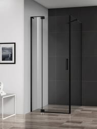 Душевой уголок CEZARES SLIDER (1000-1100х1000х1950) AH-1-100-100/110-C-NERO стекло прозрачное/черн — изображение 2