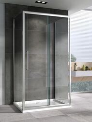Душевое ограждение ABBER Schwarzer Diamant AG30130H-S100-S100 (1300х1000x1950) П-обр., прозр./хром