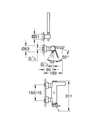 ��������� Grohe Plus ��� ���� ������������, ���������, ���� 33547003