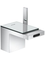 Смеситель Axor MyEdition 47210000 для биде, однорычажный, сливной гарнитур, хром/зекр.стекло