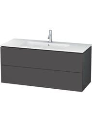 Тумба под раковину Duravit L-Cube 1220х550х481 подвесная, 2 ящика, графит матовый LC624304949 — миниатюра 1