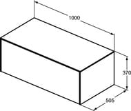 Тумба под раковину Ideal Standard CONCA (1000x505x370) 1 ящик, антрацит, со столешницей T4313Y2 — изображение 5