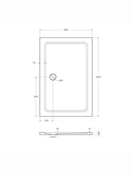 Душевой поддон из стеклокомпозита CEZARES (1200х800х35) прямоугольный TRAY-M-AH-120/80-35-W