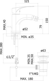 ��������� ��� ���� Paffoni Lime LM135CR �������������, � �/�, ����