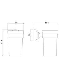 Стакан для зубных щеток Aquatek Классик AQ4527PG подвесной, стекло матовое, латунь, золото полир