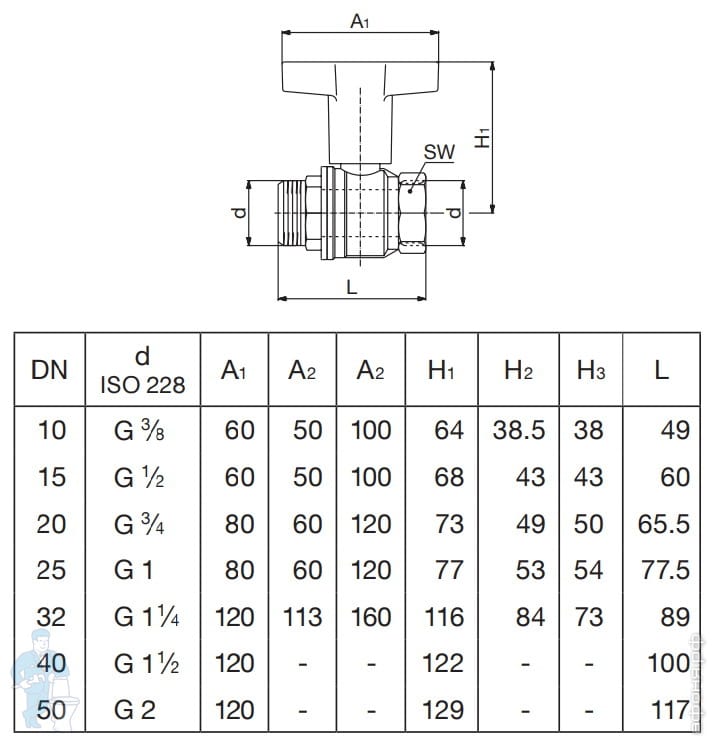 Кран шаровый Oventrop Optibal 1/2\"ВН DN-15 полнопроходной 16 бар ...