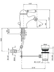 Смеситель Nicolazzi Petit Mont Blanc для биде однорычажный, бронза 3403BZ76