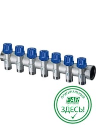 Коллектор терморегулирующий FAR 1"ВН на 7 отводов М24х19, FK 3913 C107 — миниатюра 1