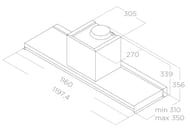 ������� ELICA Lever IX/A/116 LED, 1160�310 ��, 1100 �3/�, 255 ��, ����. ����� PRF0163362