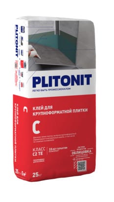 Клей цементный PLITONIT С для облицовки сложных поверхностей всеми видами плитки, 25 кг