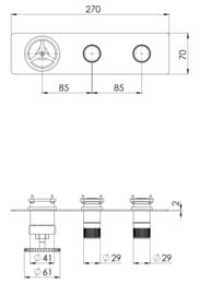 Смеситель для душа Remer Chrono CH98D2WBBR, бронза маслянная — миниатюра 3