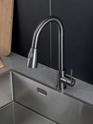 Смеситель для кухни с выдвижной лейкой , FRAP оружейная сталь, F60991-9