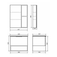 Тумба COMFORTY Франкфурт-60 (600х540х460) подвесная, с раковиной, бетон светлый 00-00004332