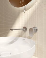 Смеситель для раковины Kerama Marazzi Siara/Сиара настенный, с внутренней частью, нержавеющая сталь 28050KM.50.050