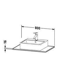 ���������� Duravit XSquare 800�550�16 1 �����, ����� ������ XS060D02222