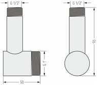 ������ ���������� ������� ����. �����, 1"��1/2"�, ���. L- 60 ��, 00-1506-0112