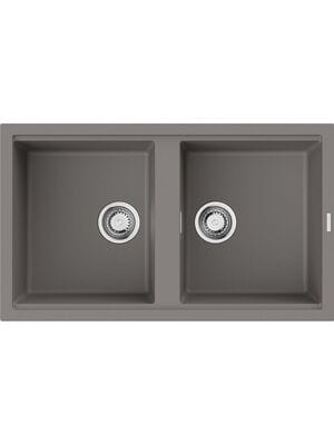 Мойка Omoikiri KITAGAWA 86-2 GR (860х510х200мм), 2 чаши, керамическая,цвет leningrad grey 4993491