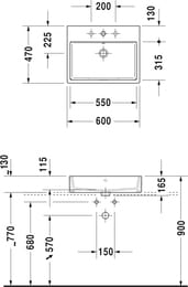 �������� Duravit Vero Air 600�470 �����������, ��� ��������� ��� ���������, � ��������� 2352600060