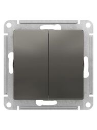 Переключатель Systeme Electric ATLASDESIGN 2-клавишный схема 6 10АХ механизм сталь ATN000965