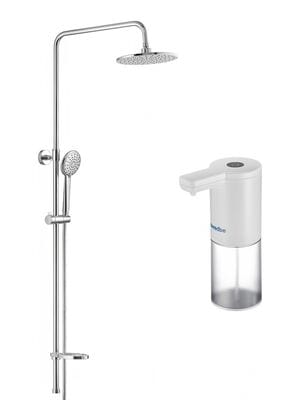 Душевой гарнитур Swedbe Calypso 5074 верхний душ 220мм, вер.подкл.+Сенсорный дозатор для мыла 0102
