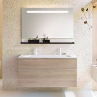 Зеркало Burgbad Fiumo 1200х700х30 LED, USB, сенсор, обогрев, рейлинг, панель белая мат. SFXP120FOT2